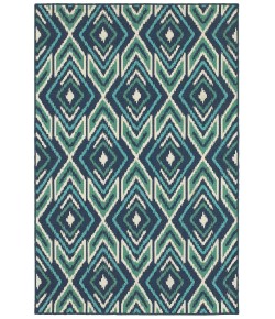 Oriental Weavers Meridian 2209B Navy/ Green Area Rug 3 ft. 7 in. X 5 ft. 6 in. Rectangle
