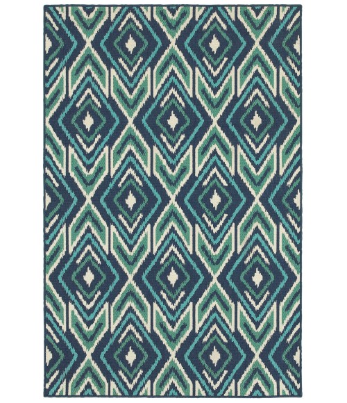 Meridian Area Rug Oriental Weavers Area Rug Meridian 2209B Navy 3' 7" X 5' 6"