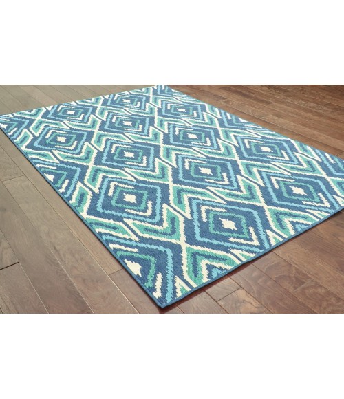 Meridian Area Rug Oriental Weavers Area Rug Meridian 2209B Navy 3' 7" X 5' 6"