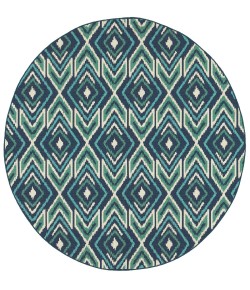Oriental Weavers Meridian 2209B Navy/ Green Area Rug 7 ft. 10 in. Round