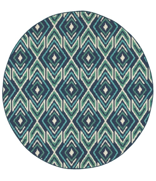 Meridian Area Rug Oriental Weavers Area Rug Meridian 2209B Navy 3' 7" X 5' 6"
