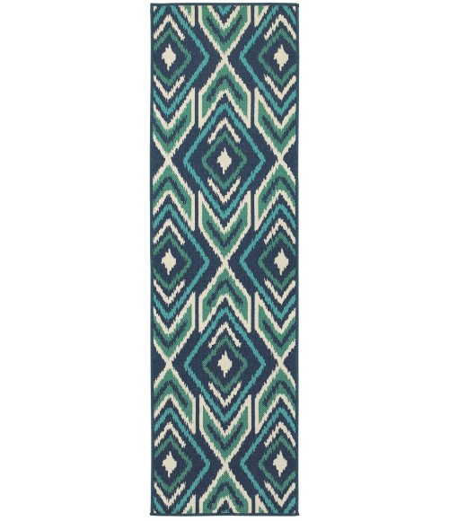 Meridian Area Rug Oriental Weavers Area Rug Meridian 2209B Navy 3' 7" X 5' 6"