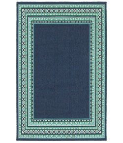 Oriental Weavers Meridian 9650B Navy/ Green Area Rug 6 ft. 7 in. X 9 ft. 6 in. Rectangle
