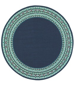 Oriental Weavers Meridian 9650B Navy/ Green Area Rug 6 ft. 7 in. X 9 ft. 6 in. Rectangle
