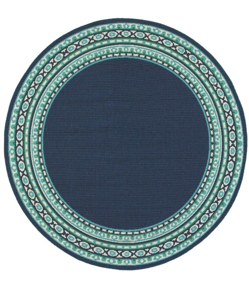 Meridian Area Rug Oriental Weavers Area Rug Meridian 9650B Navy 6' 7" X 9' 6"