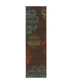 Oriental Weavers Montego 2635N Brown/ Blue Area Rug 2 ft. 3 in. X 7 ft. 6 in. Runner