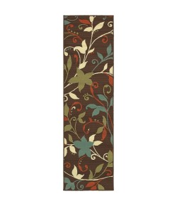 Oriental Weavers Montego 967X6 Brown/ Green Area Rug 2 ft. 3 in. X 7 ft. 6 in. Runner
