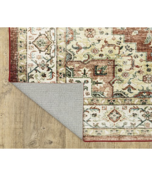Oriental Weavers SUMTER sum01 Red/Ivory Rug 2'X8'