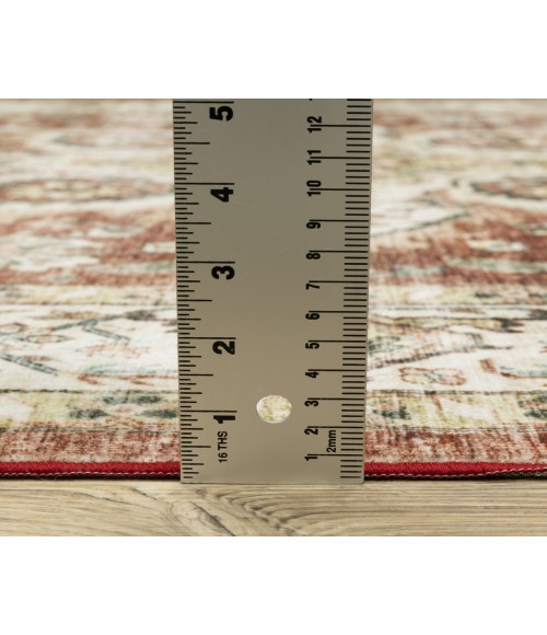 Oriental Weavers SUMTER sum01 Red/Ivory Rug 2'X8'
