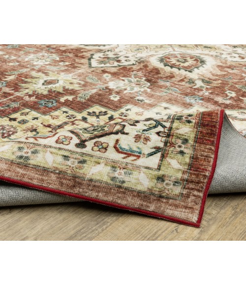 Oriental Weavers SUMTER sum01 Red/Ivory Rug 2'X8'