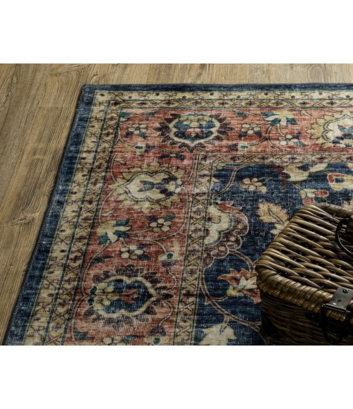 Oriental Weavers SUMTER sum04 Blue/Rust Rug 2'X8'
