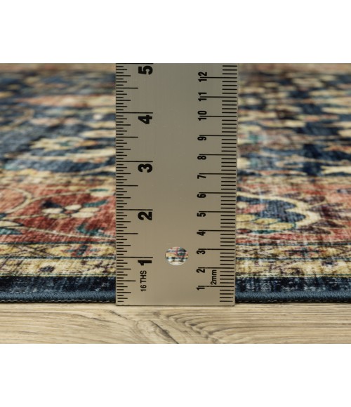 Oriental Weavers SUMTER sum04 Blue/Rust Rug 2'X8'