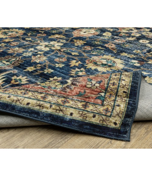 Oriental Weavers SUMTER sum04 Blue/Rust Rug 2'X8'