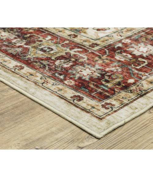 Oriental Weavers SUMTER sum05 Ivory/Red Rug 2'X8'