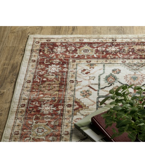 Oriental Weavers SUMTER sum05 Ivory/Red Rug 2'X8'