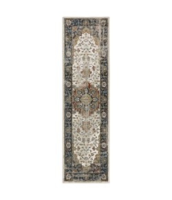 Oriental Weavers Venice 054X8 Beige/ Blue Area Rug 2 ft. 3 in. X 7 ft. 6 in. Runner