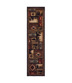 Oriental Weavers Woodlands 1041C Black/ Multi Area Rug 3 ft. 10 in. X 5 ft. 5 in. Rectangle