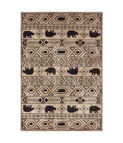 Oriental Weavers Woodlands 9651A Ivory/ Black Area Rug 3 ft. 10 in. X 5 ft. 5 in. Rectangle
