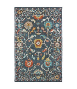Oriental Weavers Zahra 75501 Blue/ Gold Area Rug 3 ft. 6 in. X 5 ft. 6 in. Rectangle