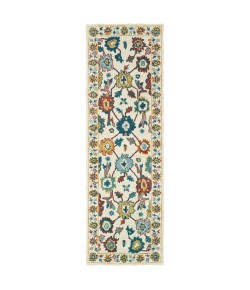 Oriental Weavers Zahra 75507 Ivory/ Gold Area Rug 2 ft. 6 in. X 8 ft. Runner