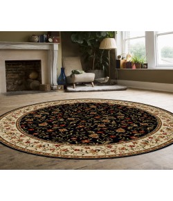 Radici Como 1593/1115/Black 5'3 Round Area Rug