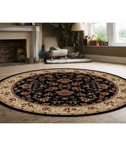 Radici Como 1597/1415/Black 5'3 Round Area Rug