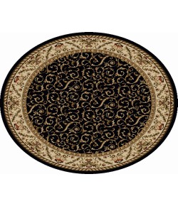 Radici Como 1599/1515/Black 5'3 Round Area Rug