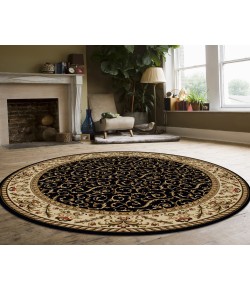 Radici Como 1599/1515/Black 5'3 Round Area Rug