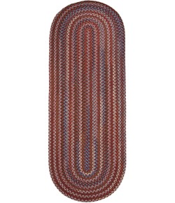 Rhody Astoria Red Velvet AS42 2 ft. X 8 ft. Oval Runner Braided Rug