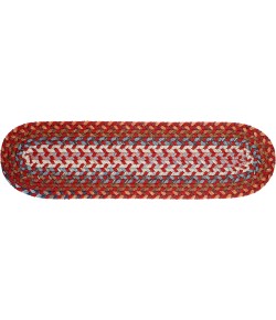 Rhody Astoria Red Velvet AS42 8 in. X 28 in. Stair Tread Set-of-13 Braided Rug