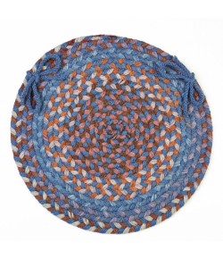 Rhody Astoria Blue Dragon AS92 15 in. X 15 in. Chair Pad Braided Rug