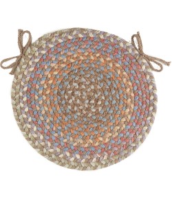 Rhody Bar Harbor Mocha BH37 15 in. X 15 in. Chair Pad Set-of-4 Braided Rug
