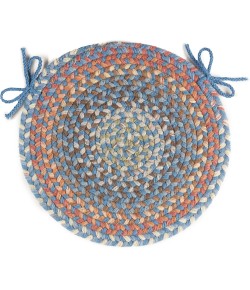 Rhody Bar Harbor Bluestone BH97 15 in. X 15 in. Chair Pad Set-of-4 Braided Rug