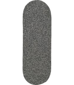 Rhody Elegance Frosty Black EG82 2 ft. X 6 ft. Oval Runner Braided Rug