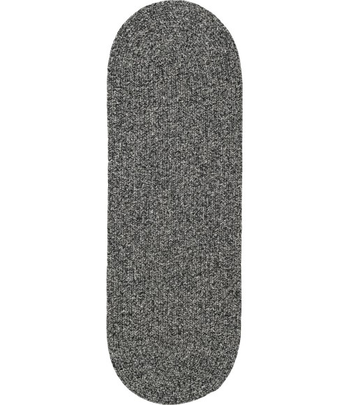 Rhody Elegance Frosty Black EG82 2 ft. X 6 ft. Oval Runner Rug
