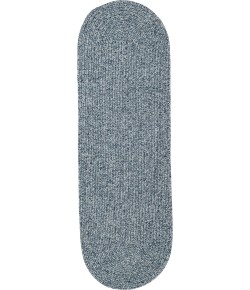 Rhody Elegance Dusty Blue EG92 2 ft. X 8 ft. Oval Runner Braided Rug