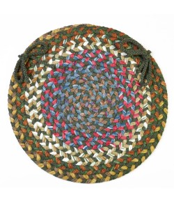 Rhody Country Jewel Emerald CJ25 15 in. X 15 in. Chair Pad Braided Rug