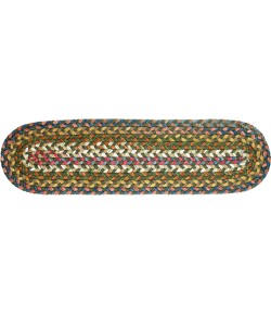 Rhody Country Jewel Emerald CJ25 8 in. X 28 in. Stair Tread Braided Rug