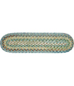 Rhody Country Jewel Peridot CJ65 8 in. X 28 in. Stair Tread Set-of-13 Braided Rug