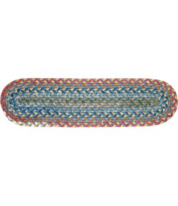 Rhody Country Jewel Sapphire CJ95 8 in. X 28 in. Stair Tread Braided Rug
