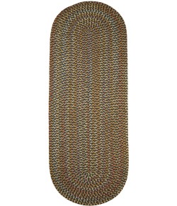 Rhody Cypress Brown Velvet CY37 2 ft. X 8 ft. Oval Runner Braided Rug