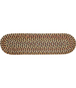 Rhody Cypress Brown Velvet CY37 8 in. X 28 in. Stair Tread Braided Rug
