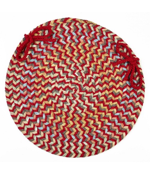 Rhody Cypress Brilliant Red CY47 15 in. X 15 in. Chair Pad Rug