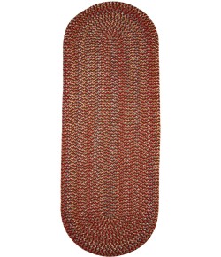 Rhody Cypress Brilliant Red CY47 2 ft. X 6 ft. Oval Runner Braided Rug