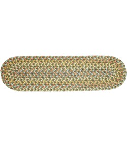 Rhody Cypress Olive CY67 8 in. X 28 in. Stair Tread Set-of-13 Braided Rug