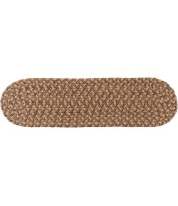 Rhody Camden Shades of Brown CD36 8 in. X 28 in. Stair Tread Braided Rug