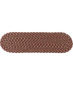 Rhody Camden Garnet CD46 8 in. X 28 in. Stair Tread Braided Rug