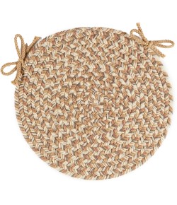 Rhody Camden Natural CD56 15 in. X 15 in. Chair Pad Braided Rug