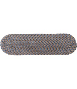 Rhody Camden Denim Blue CD96 8 in. X 28 in. Stair Tread Braided Rug