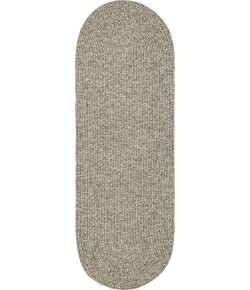 Rhody Elegance Warm Gray EG32 2 ft. X 8 ft. Oval Runner Braided Rug